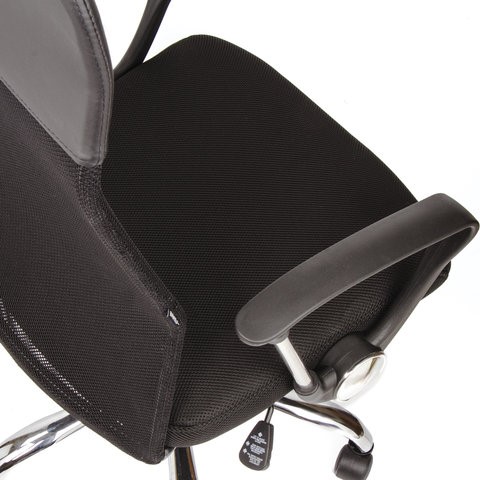 Офисное кресло BRABIX "Flash MG-302", с подлокотниками, хром, черное, 530867 в Челябинске - изображение 9