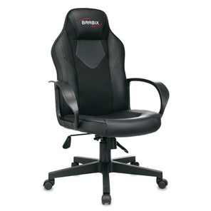 Кресло офисное BRABIX "Game GM-017", экокожа/ткань, черное, 532641, GM-017_532641 в Миассе