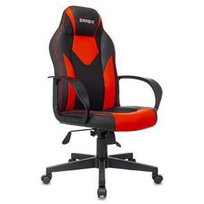 Кресло офисное Brabix BRABIX "Game GM-017", экокожа/ткань, черное/красное, 532642, GM-017_532642 в Копейске