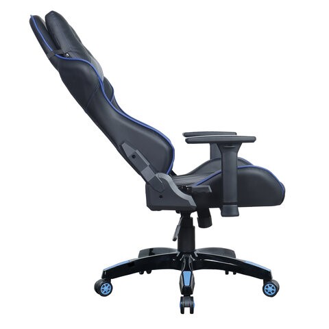 Компьютерное кресло BRABIX "GT Carbon GM-120", две подушки, экокожа, черное/синее, 531930 в Челябинске - изображение 7