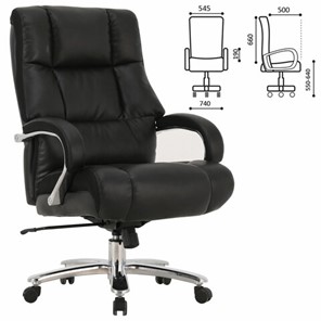 Кресло компьютерное Brabix Premium Bomer HD-007 (рециклированная кожа, хром, черное) 531939 в Челябинске - предосмотр 6