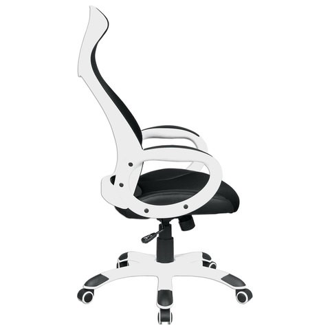 Компьютерное кресло Brabix Premium Genesis EX-517 (пластик белый, ткань/экокожа/сетка черная) 531573 в Челябинске - изображение 2