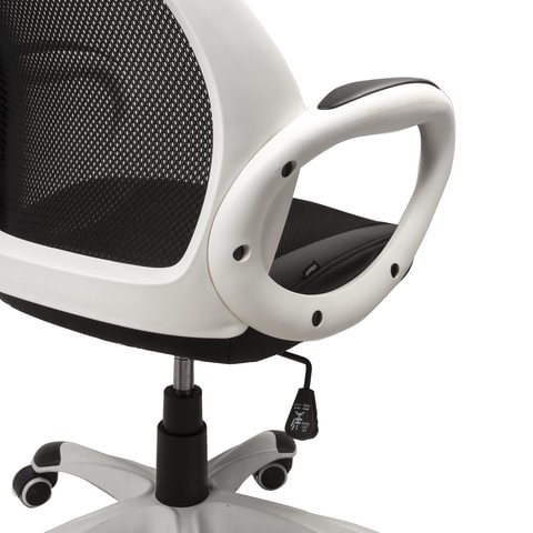 Компьютерное кресло Brabix Premium Genesis EX-517 (пластик белый, ткань/экокожа/сетка черная) 531573 в Челябинске - изображение 5