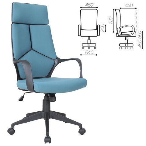 Кресло компьютерное Brabix Premium Prime EX-515 (ткань, голубое) 531568 в Челябинске - изображение 1