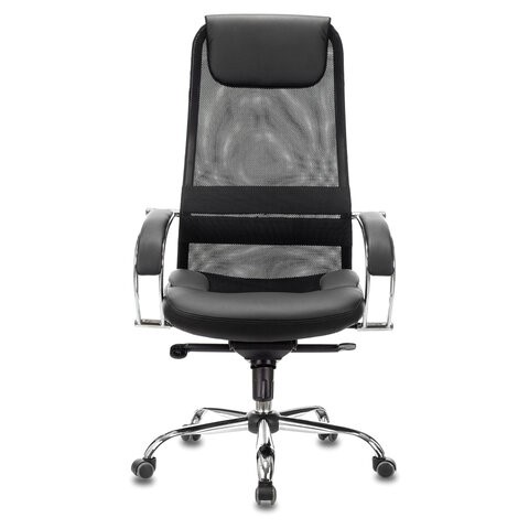 Офисное кресло Brabix Premium Stalker EX-609 PRO (хром, мультиблок, ткань-сетка/экокожа, черное) 532416 в Миассе - изображение 5
