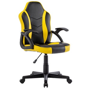 Офисное кресло BRABIX "Shark GM-203", экокожа, черное/желтое, 532514 в Златоусте