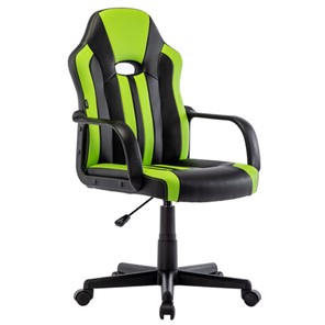 Кресло офисное BRABIX "Stripe GM-202", экокожа, черное/зеленое, 532511 в Златоусте