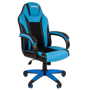 Кресло офисное BRABIX "Tanto GM-171", TW/экокожа, черное/голубое, 532575, 7083503 в Миассе