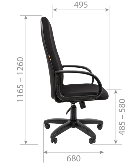 Офисное кресло CHAIRMAN 279T, ткань Т-08 черный в Копейске - изображение 4