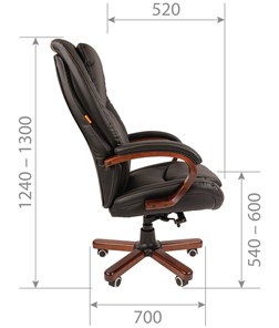 Кресло компьютерное CHAIRMAN 408 кожа черная в Миассе - предосмотр 2