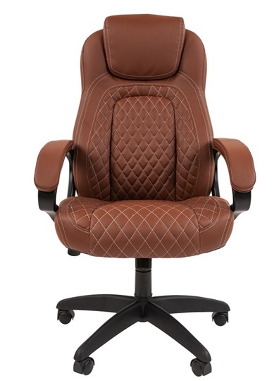 Кресло компьютерное CHAIRMAN 432, экокожа, цвет коричневый в Миассе - изображение 2