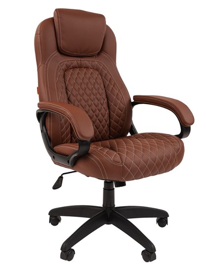 Кресло компьютерное CHAIRMAN 432, экокожа, цвет коричневый в Копейске - изображение 1