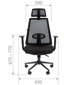 Офисное кресло CHAIRMAN 535 BLACK Сетчатый акрил черный / Полиэстер черный в Челябинске - предосмотр 4