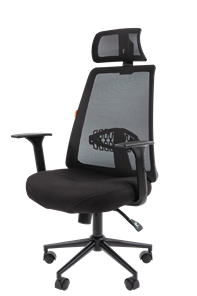 Офисное кресло CHAIRMAN 535 BLACK Сетчатый акрил черный / Полиэстер черный в Челябинске - предосмотр 3