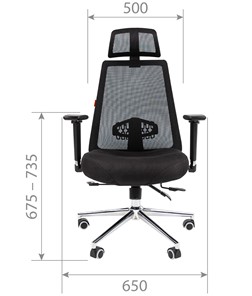 Офисное кресло CHAIRMAN 535 LUX сетчатый акрил черный / полиэстер черный в Копейске - предосмотр 4