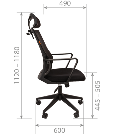 Офисное кресло CHAIRMAN 545 сетка/ткань серый в Челябинске - изображение 2