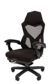 Кресло офисное CHAIRMAN 571 с подставкой для ног , Сетчатый акрил черный / Полиэстер черный в Челябинске - предосмотр 5