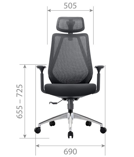 Кресло офисное CHAIRMAN 580 Сетчатый акрил серый / Полиэстер черный в Челябинске - изображение 1