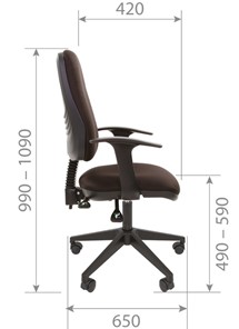 Кресло компьютерное CHAIRMAN 661 Ткань стандарт 15-21 черная в Миассе - предосмотр 4