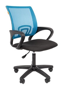 Кресло офисное CHAIRMAN 696 black LT, голубое в Челябинске