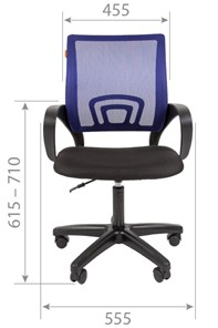 Кресло офисное CHAIRMAN 696 black LT, голубое в Челябинске - предосмотр 1