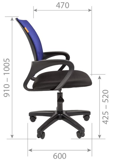 Кресло офисное CHAIRMAN 696 black LT, голубое в Челябинске - изображение 2