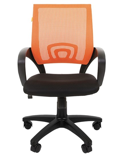 Кресло офисное CHAIRMAN 696 black Сетчатый акрил DW66 оранжевый в Челябинске - изображение 4