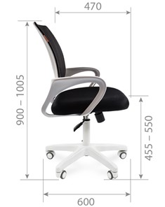 Кресло офисное CHAIRMAN 696 white, ткань, цвет оранжевый в Челябинске - предосмотр 2