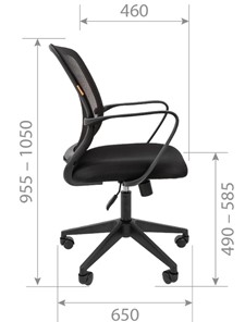 Офисное кресло CHAIRMAN 698 black TW, ткань, цвет оранжевый в Челябинске - предосмотр 4