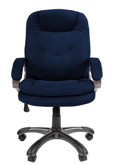Кресло компьютерное CHAIRMAN HOME 668, велюр синее в Миассе - изображение 3