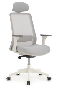 Офисное кресло Design WORK W-218C, Светло-серый пластик/Светло-серая сетка в Копейске