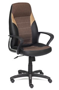 Офисное кресло INTER кож/зам/ткань, черный/коричневый/бронзовый, 36-6/3М7-147/21 арт.12016 в Челябинске