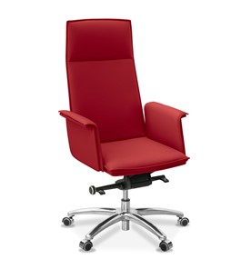 Офисное кресло для руководителя Лео, экокожа премиум / красная CN1117 в Копейске