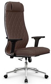 Кресло офисное Мetta L 1m 40M/2D Infinity Easy Clean (MPES) топган OMS, нижняя часть 17853 темно-коричневый в Челябинске