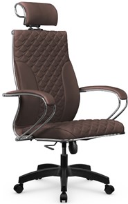 Кресло офисное Metta L 2c 44C/K116 Infinity Easy Clean топган OMS, нижняя часть 17859 темно-коричневый в Челябинске