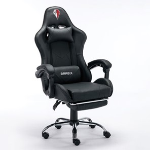 Офисное кресло RABIX "Dexter GM-135", подножка, две подушки, экокожа, черное, 532800 в Магнитогорске