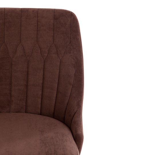 Кресло компьютерное SWAN флок, коричневый, арт.15332 в Челябинске - изображение 5