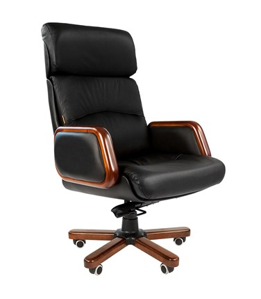Кресло CHAIRMAN 417 кожа черная в Златоусте - изображение
