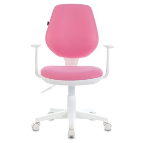Офисное кресло Brabix Fancy MG-201W (с подлокотниками, пластик белый, розовое) 532409 в Челябинске - предосмотр