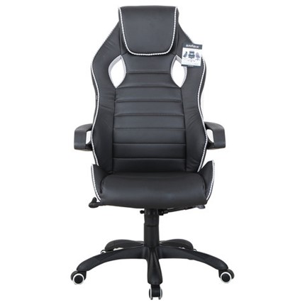 Офисное кресло Brabix Techno Pro GM-003 (экокожа, черное/серое, вставки серые) в Миассе - изображение