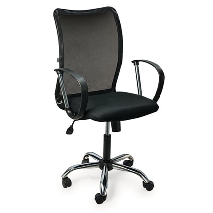 Офисное кресло Brabix Spring MG-308 (с подлокотниками, хром, ткань черная TW) в Миассе - изображение
