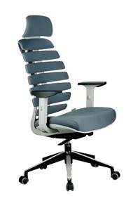 Кресло компьютерное Riva Chair SHARK (Серый/серый) в Магнитогорске