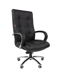 Офисное кресло CHAIRMAN 424 Кожа черная в Магнитогорске