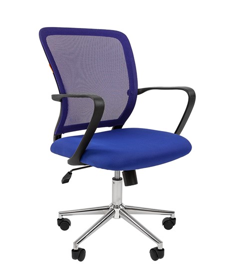 Кресло офисное CHAIRMAN 698 CHROME new Сетка TW-05 (синий) в Миассе - изображение 1