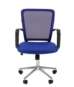 Кресло офисное CHAIRMAN 698 CHROME new Сетка TW-05 (синий) в Миассе - предосмотр 2