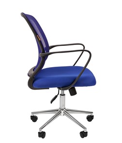 Кресло офисное CHAIRMAN 698 CHROME new Сетка TW-05 (синий) в Миассе - предосмотр 3