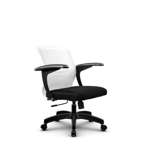 Кресло компьютерное Метта SU-M-4/подл.160/осн.001, Белый/Черный в Челябинске