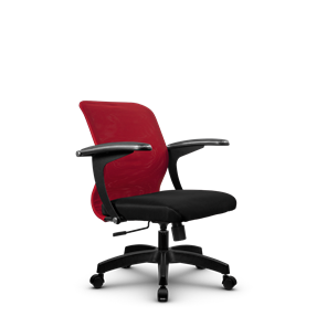 Кресло офисное SU-M-4/подл.160/осн.001, Красный/Черный в Миассе