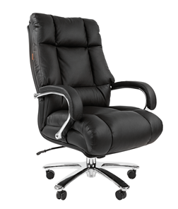 Офисное кресло CHAIRMAN 405 черное нат.кожа/экокожа в Магнитогорске