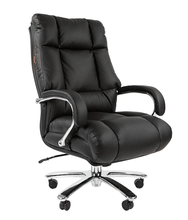 Офисное кресло CHAIRMAN 405 черное нат.кожа/экокожа в Копейске - изображение